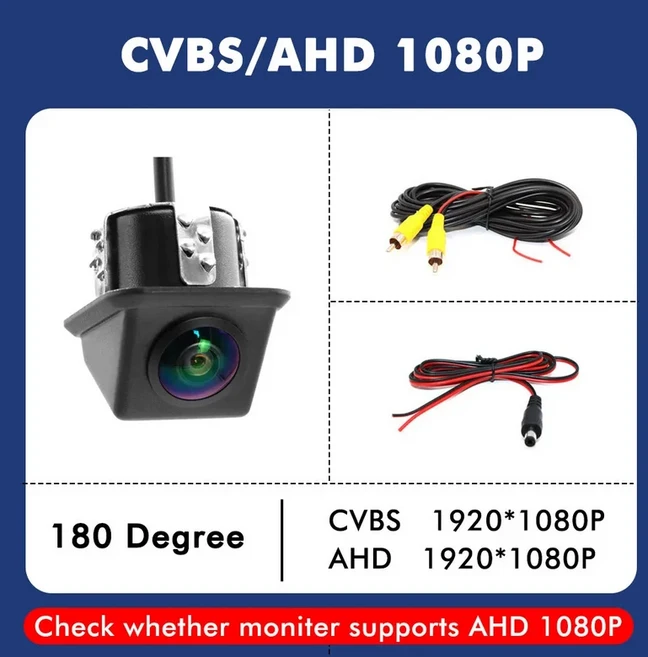 Smartour 4K AHD 1080P 자동차 후면보기 카메라 반전 주차 모니터 방수 울트라 클리어 드릴 20mm 백업, 1) CVBS AHD 1080P