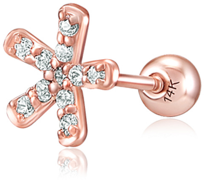 [니지쥬얼리] 전체 14K 핑크골드 피어싱 FET_43 꽃 귀걸이