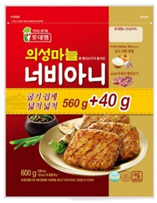 [푸른들마켓][롯데] 의성마늘너비아니 600g(560g+40g), 1개, 600g