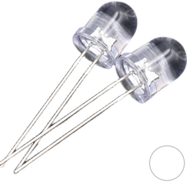 고휘도 LED 8MM WHITE, 1개