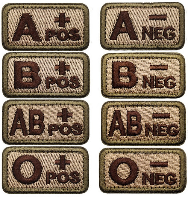 밀리터리 군인 군대 혈액형패치 밸크로 찍찍이 자수패치 와펜