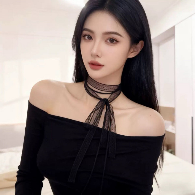 復古純欲風絲絨蝴蝶結