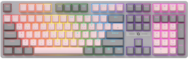 COX 교체축 게이밍 기계식 키보드, 적축, CK580, 그레이핑크