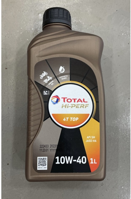 토탈 하이퍼프 4행정 4사이클 엔진오일 오토바이 예초기용 4T 10W-40 1L, 1개