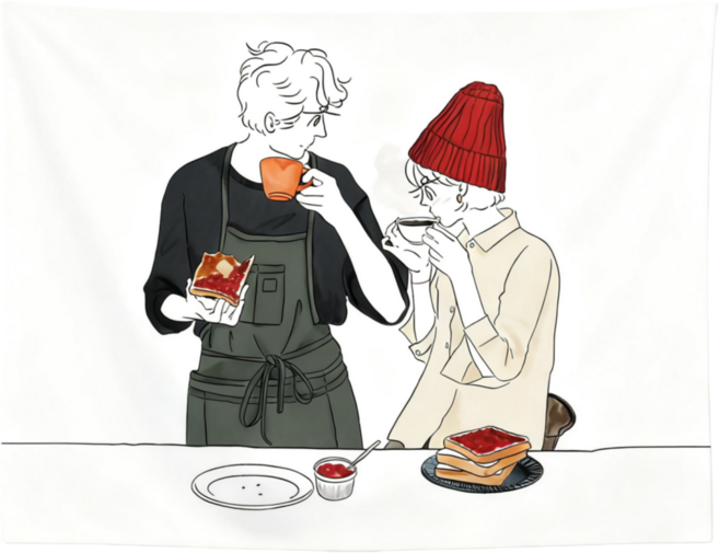 케이엠 미니멀 낭만연인 아트 포스터, 러브식당