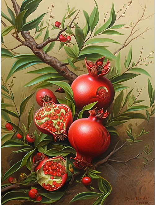 재물과 석류 조각퍼즐 번영의 대운이 들어오는 부귀과일 2024년 새해 금전운에 좋은 풍수 풍수 그림퍼즐 집콕취미 어르신 효도선물 300 500 1000조각, 붉은 재물과 석류 퍼즐도안05, 1개