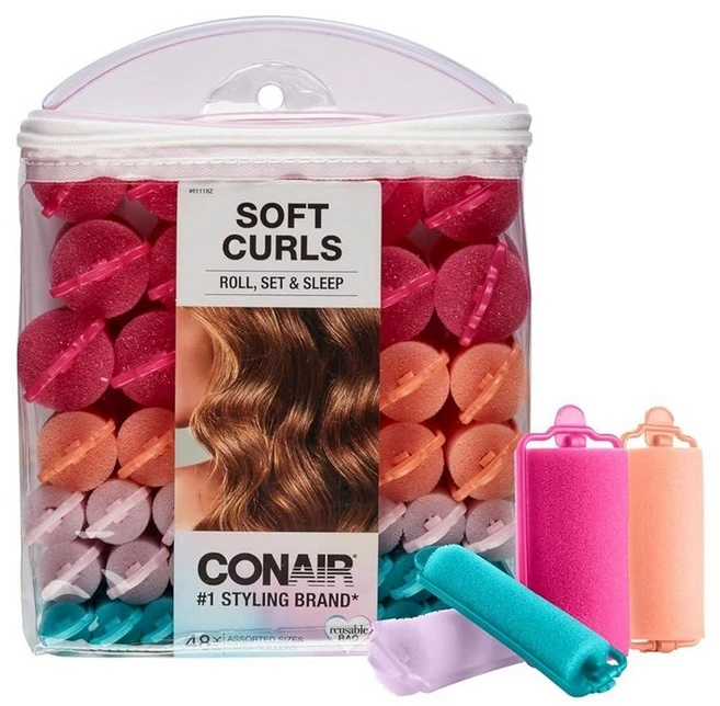 Conair 부드럽고 탄력 있는 컬 폼 롤러 48팩 110706, Conair 부드럽고 탄력 있는 컬 폼 롤러, 48팩, 1개 - 쿠팡