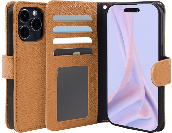 폰누리 미라쥬 소가죽 지갑형 카드 수납 휴대폰 케이스