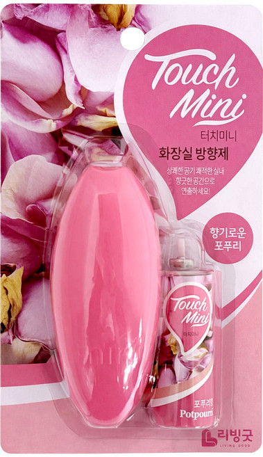 리빙굿 터치미니 화장실 방향제 포푸리향 본품, 1개, 향기로운 포푸리