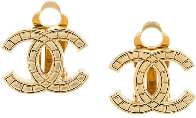 샤넬 중고 2003's CC 로고 클립 온 이어링