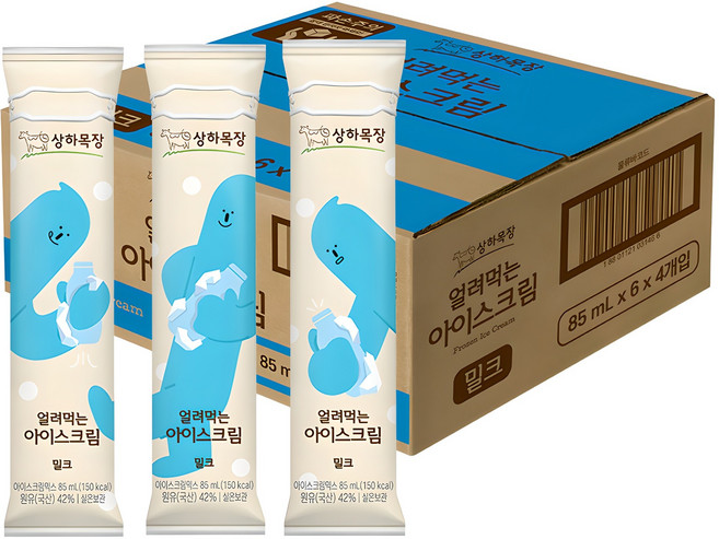 상하목장 얼려먹는 아이스크림 밀크, 85ml, 24개