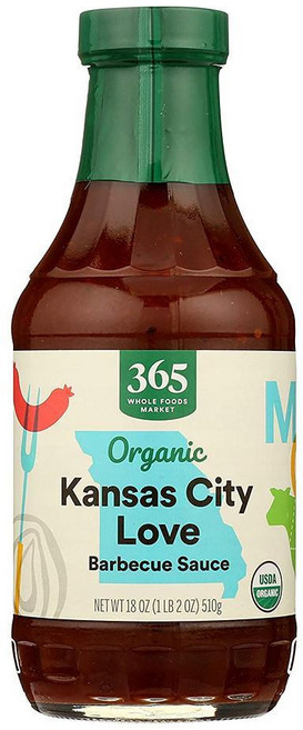 365 Whole Foods Market 365 홀푸드마켓 바베큐 소스 캔사스 시티 러브 510g, 1개