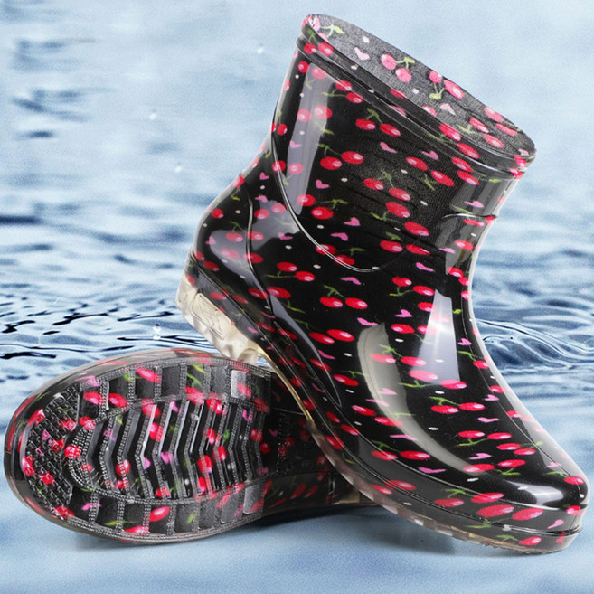 레인부츠 안전장화 작업화 낚시 산업 주방 미들 방수 여성 발목 장화 G493