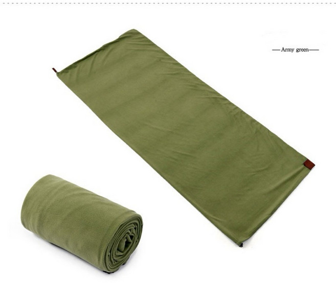 캠핑왕국 캠핑 블랭킷 연장형 담요 침낭 라이너 휴대용 이불 압축파우치, 그린, 1개