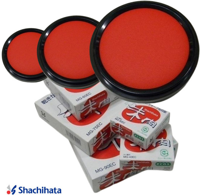 1+1 사치하타 인주 shachihata 고급 일본 부동산 법무사 도장인주, 2개, 리필잉크