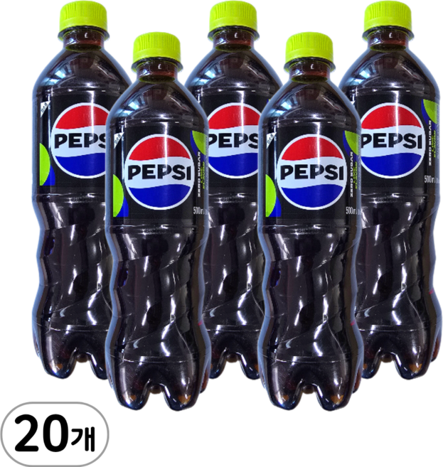 롯데칠성음료 펩시 제로 슈거 라임향, 500ml, 20개