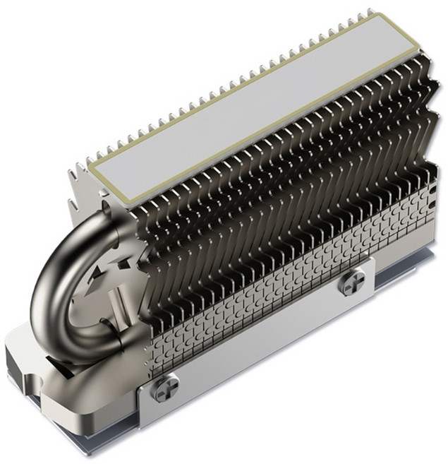 계속 냉각 HR-09 2280 히트싱크 조끼 4x5mm AGHP 히트파이프 4핀 PWM 냉각 6mm 히트파이프 SSD 쿨러 라디에이터, 1개