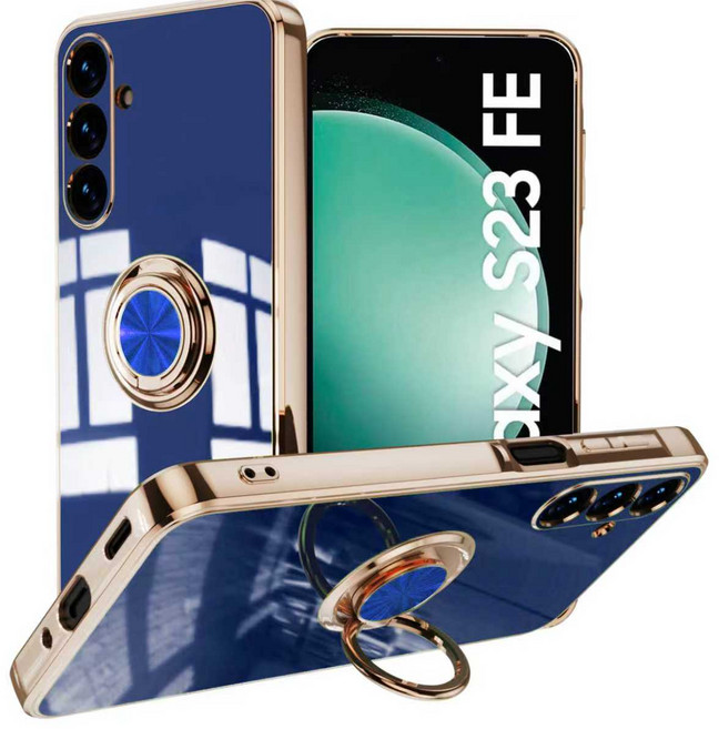 커위안 S23 FE 전기도금 링 실리콘 보호 케이스 핸드폰 게이스