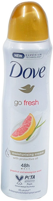 Dove 多芬 葡萄柚檸檬草 體香噴霧 48H 持久淡香 零酒精, 1個, 150ml