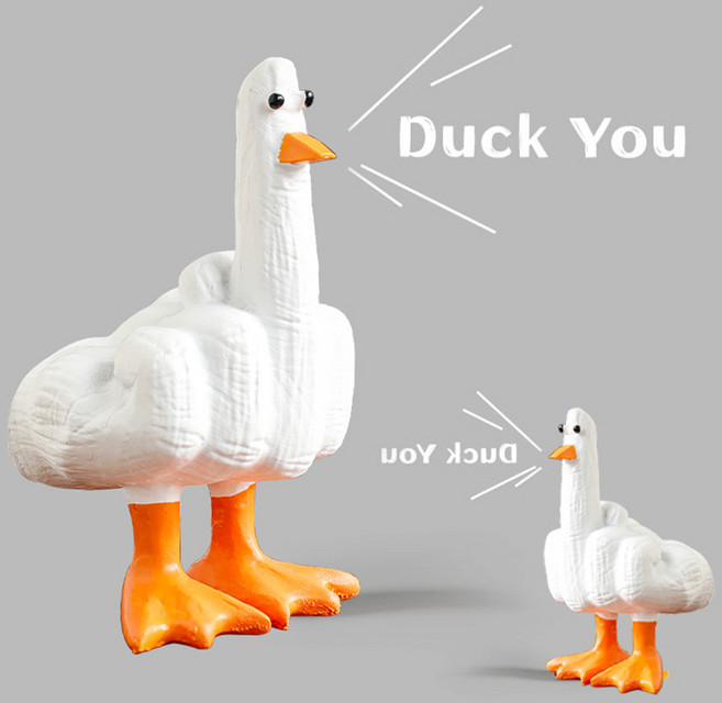salimm 덕큐 오리 인테리어 장식품 재미있는 쓸데없는 선물, 화이트