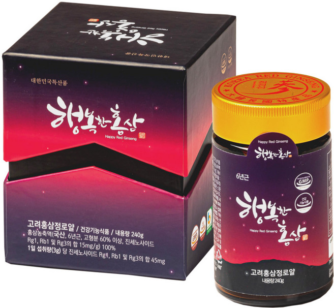 행복한 홍삼 6년근 고려 홍삼정 로얄 농축액 엑기스, 1개, 240g