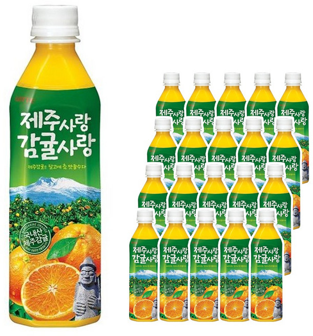 제주사랑감귤사랑 음료, 500ml, 20개