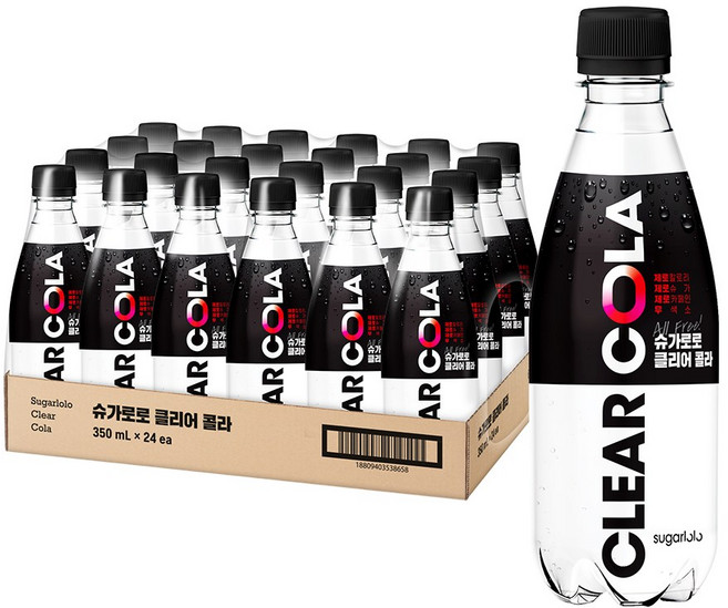 슈가로로 스파클링 클리어콜라, 350ml, 6개