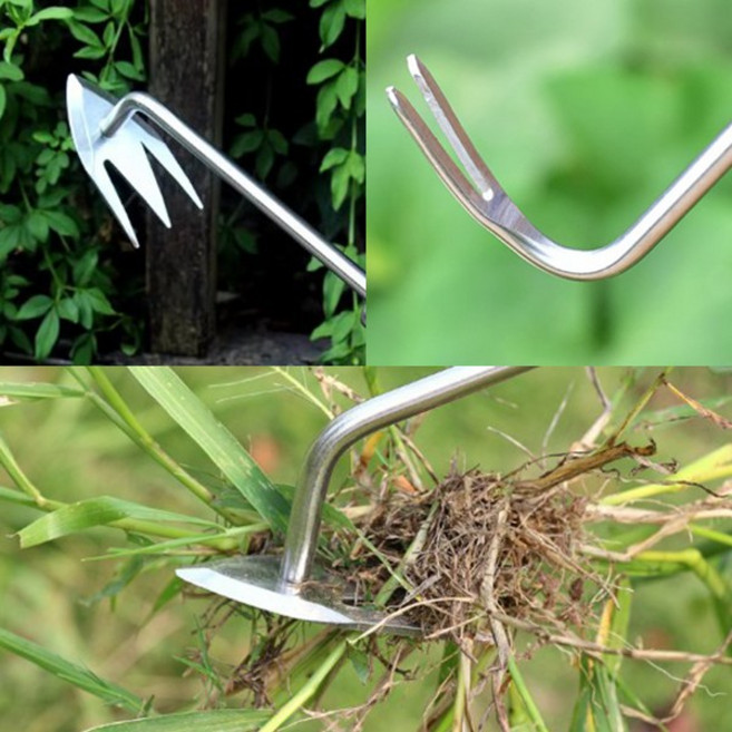 텃밭 잡초제거기 모음 호미형 강철호미 스텐고급형 제초 호미 쇠스랑, 호미형-2후크, 1개
