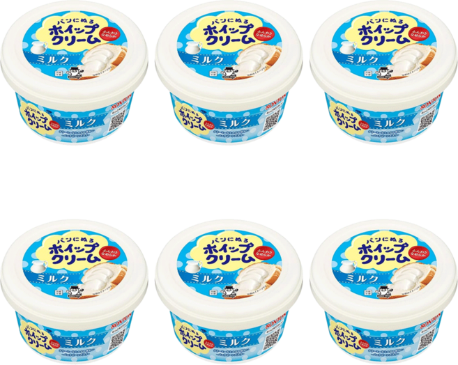 손톤 빵에바르는 휘핑크림 밀크, 150g, 6개