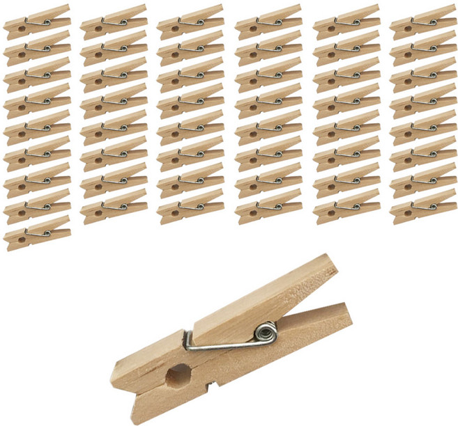 살림모아 소형 나무집게, 50개