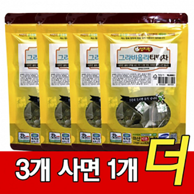 그라비올라티백차(일회용), 4개, 20개입, 1g