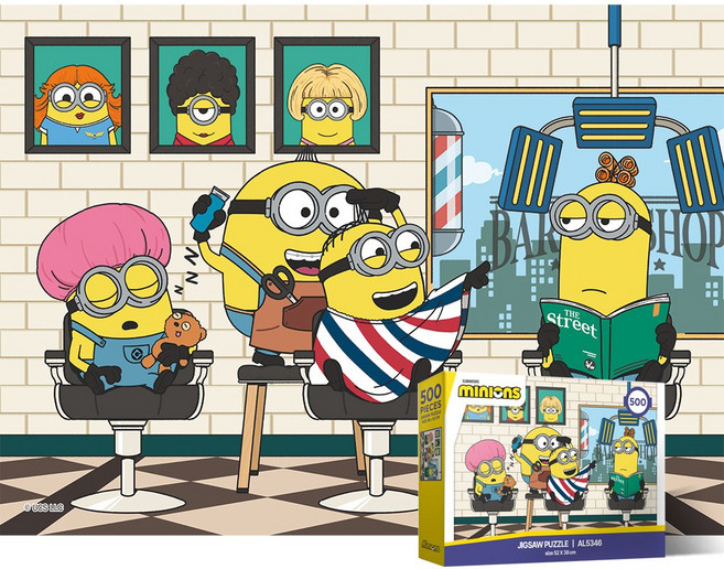 알록퍼즐 미니언즈 즐거운 미용실 500피스 직소퍼즐액자 AL5346, 1개, 퍼즐단품