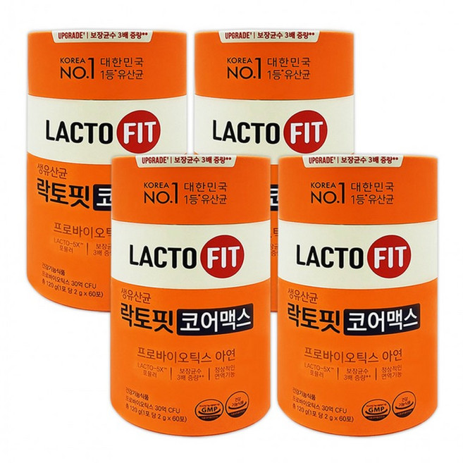 락토핏 생유산균 코어맥스 2g x 60포 4통, 1개