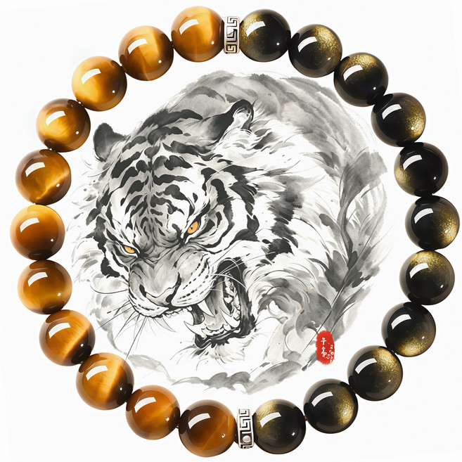 우솔 만사형통 흐름의 균형 흑요석 호안석 프리미엄 행운팔찌