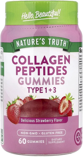 몸관리하세요 겨울입니다 Nature's Truth 콜라겐 펩타이드 구미젤리 1형 + 3형 맛있는 딸기 구미젤리 60개 특별관리진행, NaturesTruth콜라겐펩타이드구미젤리1형3형맛있는, 1, 60 - 쿠팡