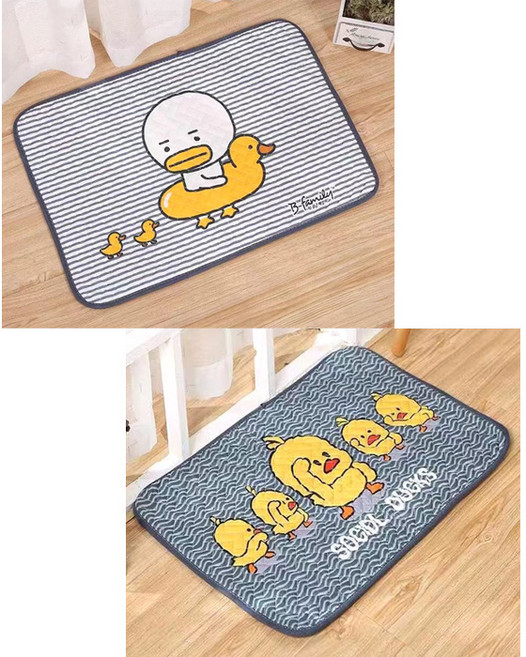 2종세트 주방발매트 욕실 현관 퀼트 발 면 매트 사무실 화장실 미끄럼방지 순면 워셔블매트, 09튜브덕+파이브덕 2종세트