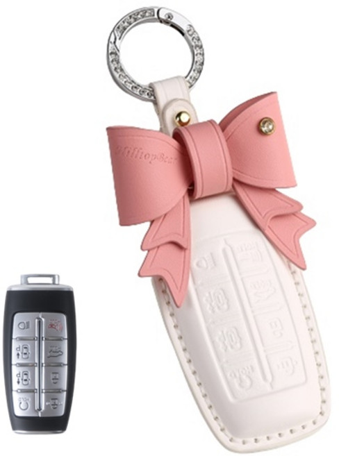 키에티 제네시스 8버튼 스마트키 호환 베지터블 키케이스, 아이보리