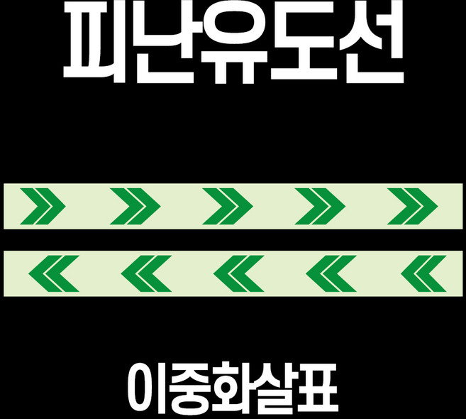 ITK 축광(야광) 피난유도선 테이프 이중화살표 50mm x 10M [단위:Roll], 축광, 1개