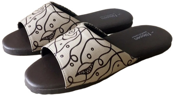TAIWAN SLIPPER 台灣犀利趴 經典系列 皮質室內拖鞋, 花漾米, 1雙