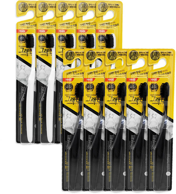 에브리데이 그래핀칫솔 부드러운모 블랙 미세모 부드러운 칫솔, 1개입, 10개