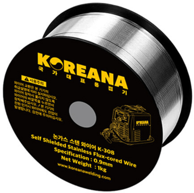 코리아나 논가스 와이어 스텐 스테인리스용 용접봉 K-308 0.9mm x 1KG 1롤, 1개