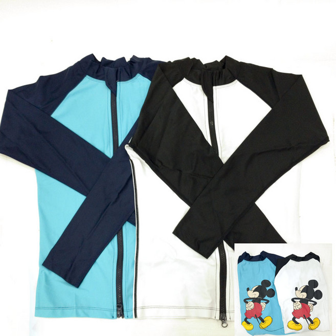 [아싸마켓] 기능성 디즈니 미키 마우스짚업 래시가드 투컬러 239063