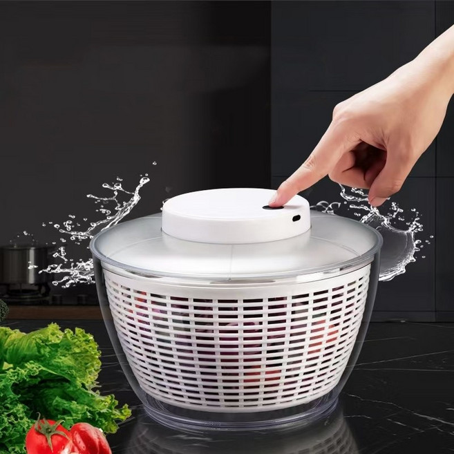 다용도 무선 자동 야채 탈수기, 1개, 흰색