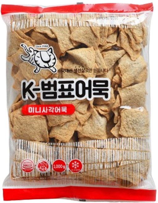 범표어묵 탕용 반찬용 떡볶이용 미니 사각어묵 1000g, 1kg, 3개
