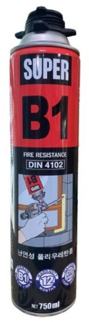 케미칼인벤 * INVEN-우레탄 B1 폼( 방화 난연 틈새 충진 문틀 창틀 ), 방화 750ml, 1개