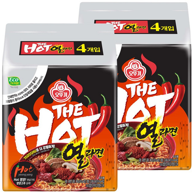 오뚜기 더핫 열라면 120g, 8개