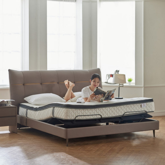 롱코 무베로우 프리즘 쿼드모터 코골이방지 무중력 천연소가죽 모션베드, 프리즘 라지 싱글, 매트리스제외