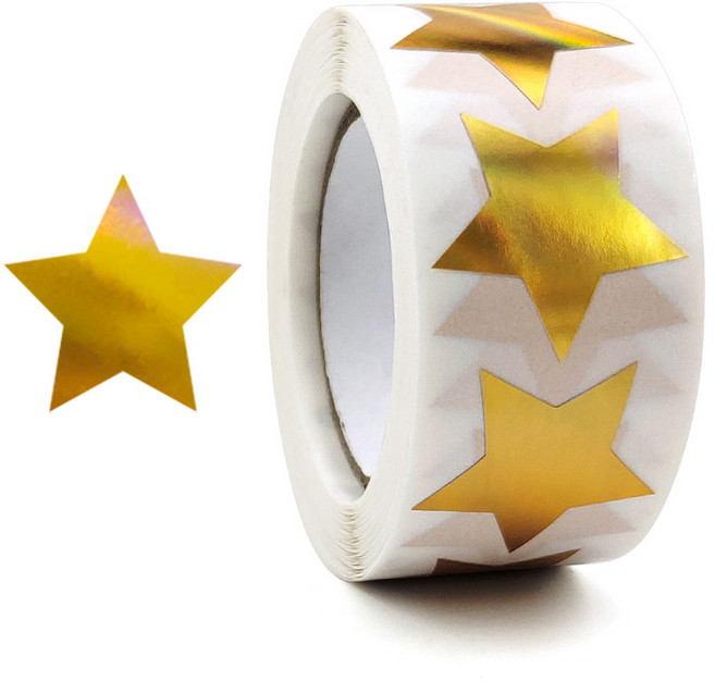 바이트 금별 은별 스티커, 1개, 블러 금별