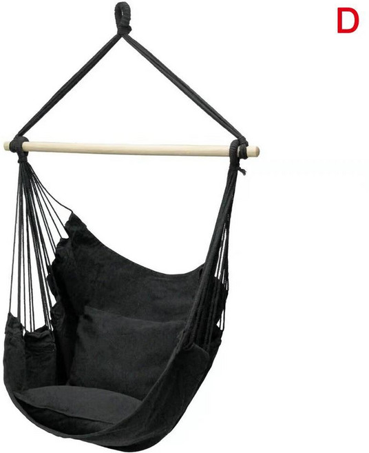휴대용 실내 캠핑 로프 침대 패브릭 정원 해먹 그네 의자 스윙, Color: 2. D, 1개
