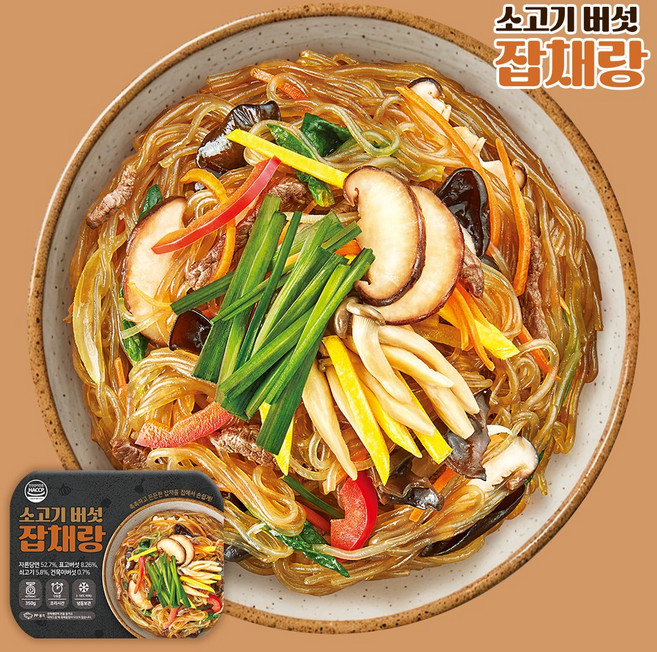 잡채랑 7가지고명 소고기버섯 궁중 잡채 2인분 반찬, 1개, 350g